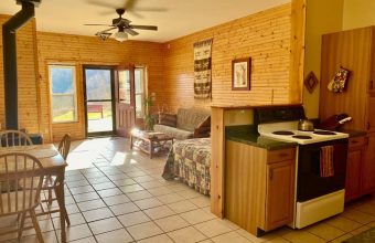 Full kitchen inside of retreat home