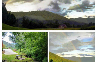 The circle of the awakening heart clouds with rainbows